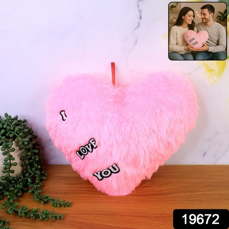 Softplush Heart Shape Cushion With I Love You (1 Pc)