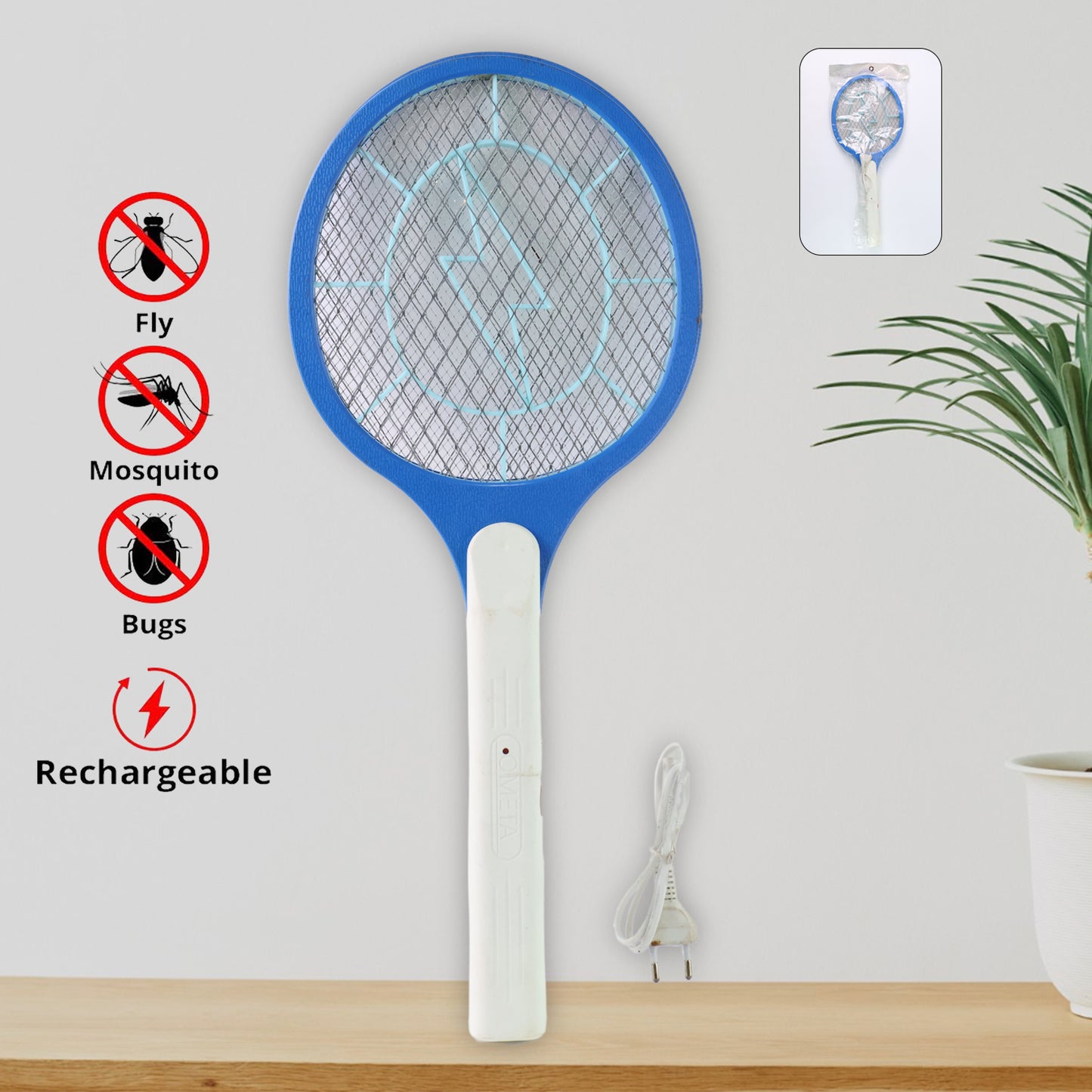Anti Mosquito Racquet Rechargeable Insect Killer Bat With Led Light