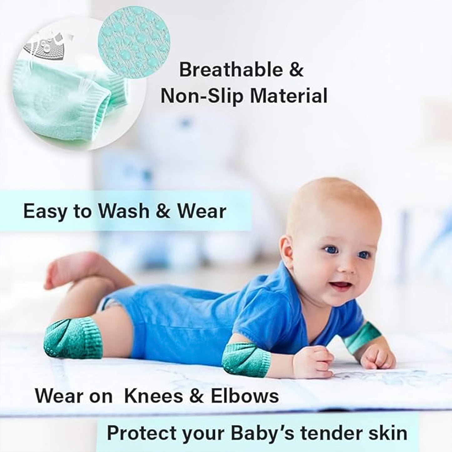 Mintgreen Toddler Wool Knit Leg Warmer (Knee Guard)
