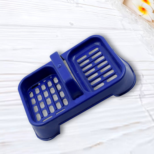 2In1 Plastic Soap Case  Soap Dish  Soap Stand 2 Section Plastic Soap Case Soap Holder Soap Dish For Bathroom Kitchen Sink (1 Pc  Multicolor )