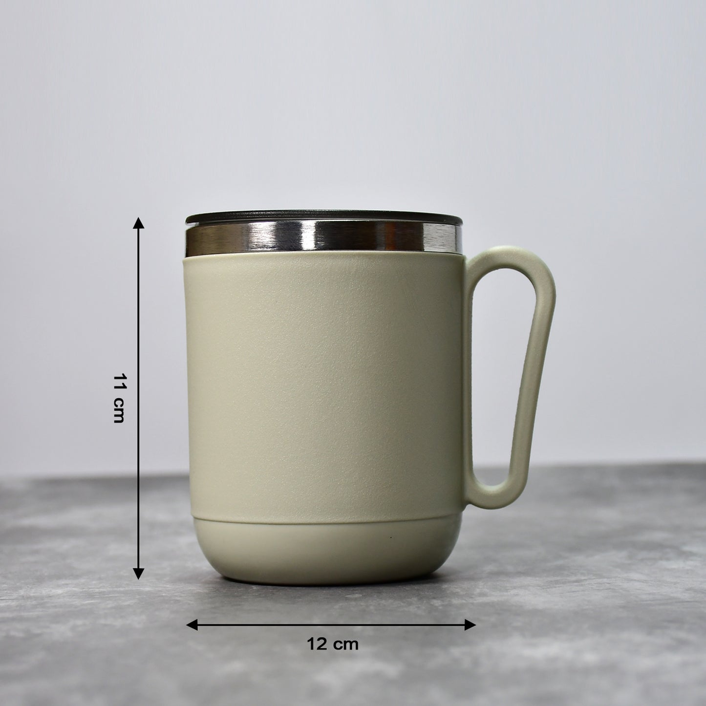 Ganesh Premium Stainless Steel Coffee Mug With Heat Resistant Mug Lid. Approx 400Ml Mug.