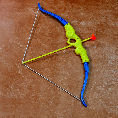Plastic Archery Bow And Arrow Toy Set With Single Knife And 3Pc Arrow And Target Board
