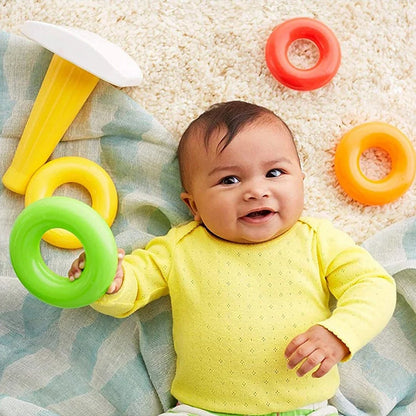 Plastic Baby Kids Teddy Stacking Ring Jumbo Stack Up Educational Toy 5Pc