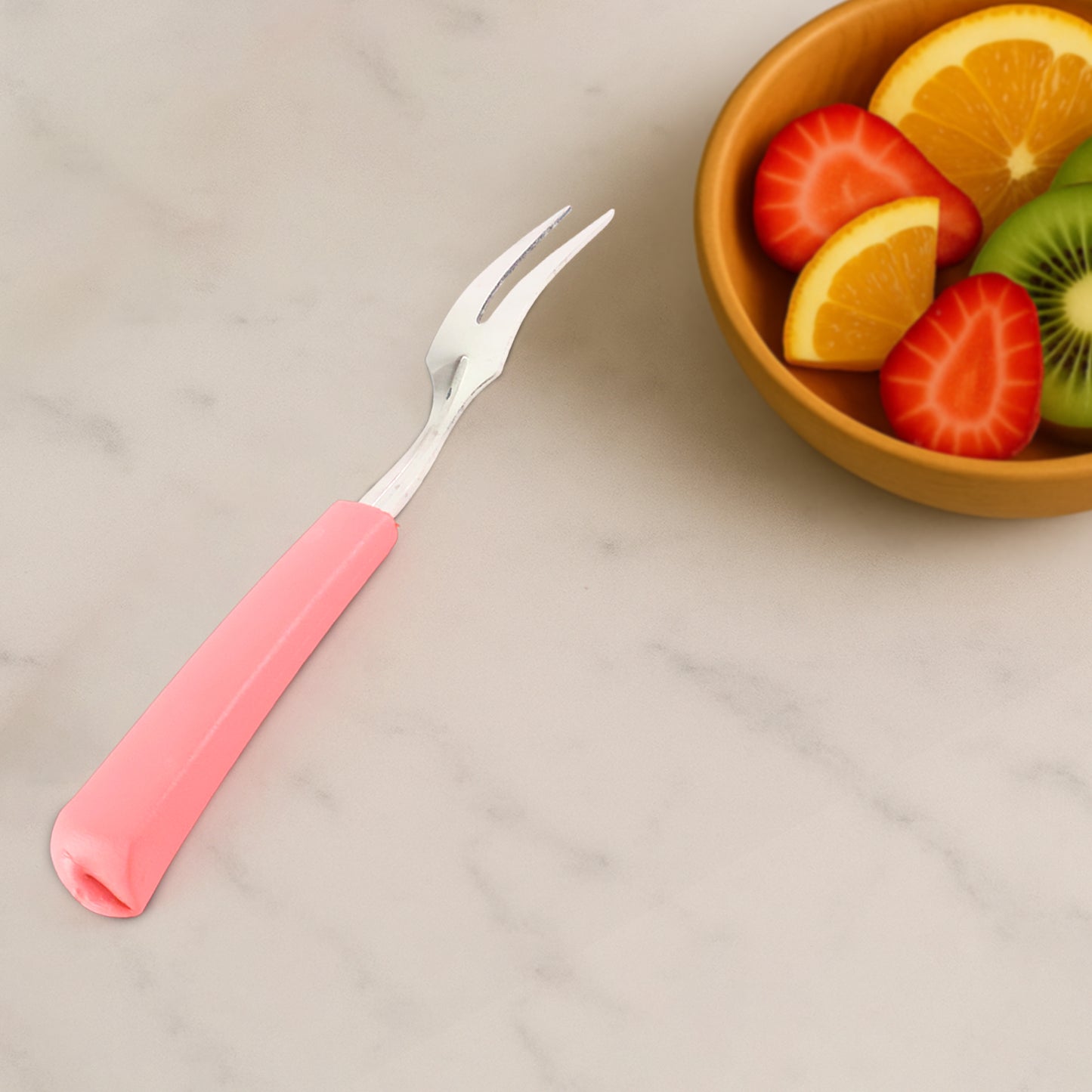 Premium Stainless Steel Fruit Fork Set  10 Pieces With Soft Non-Slip Handle