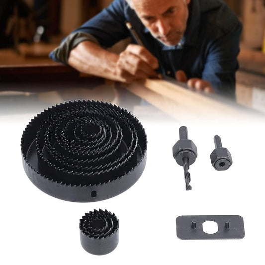 Drill Hole Cutter Carbon Steel High Accuracy Incisive Hole Saw For Cutting Pcv For Cutting Plastic For Cutting Wood Hole Saw Kit (18 Pcs Set)