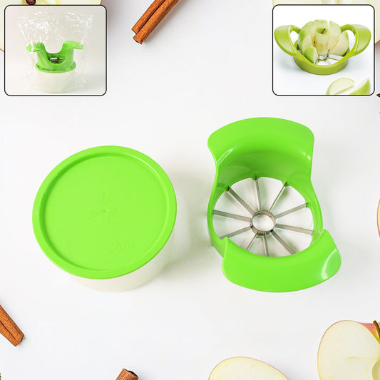 Apexapple Cutter With Container  Unbreakable Abs Body  Stainless Steel Blades