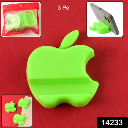 Apple-Shaped Plastic Mobile Phone Holder (3 Pc  Mix Color)