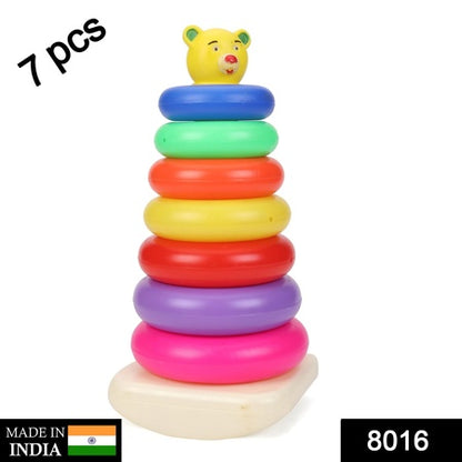 Plastic Baby Kids Teddy Stacking Ring Jumbo Stack Up Educational Toy 7Pc