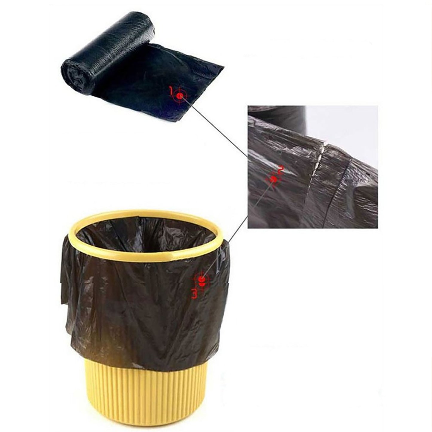 Black Garbage Bags  Dustbin Bags  Trash Bags 45X50Cm (1Pc)