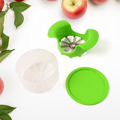 Apexapple Cutter With Container  Unbreakable Abs Body  Stainless Steel Blades