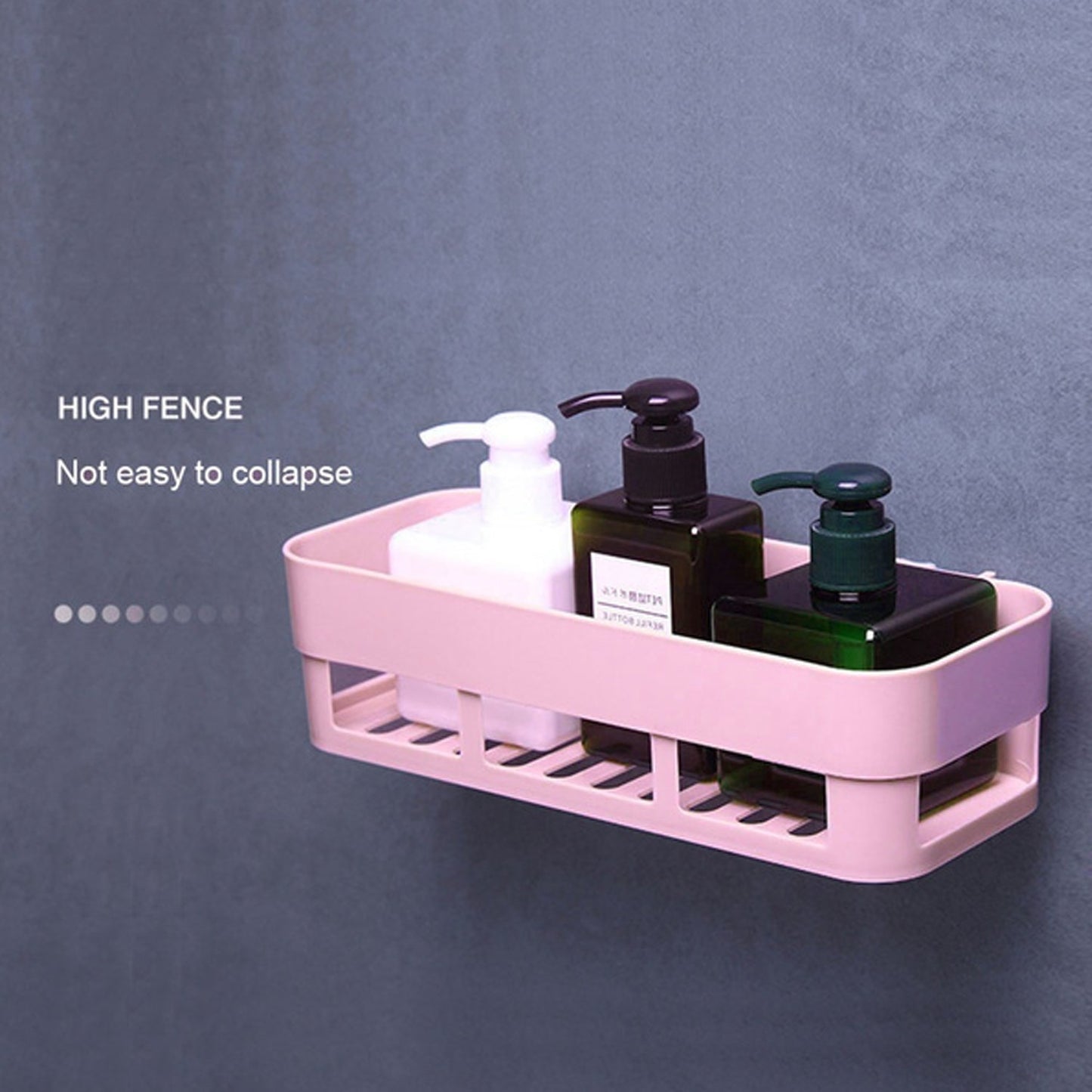 Abs Plastic Shower Corner Caddy Basket Shelf Rack With Wall Mounted Suction Cup For Bathroom Kitchen