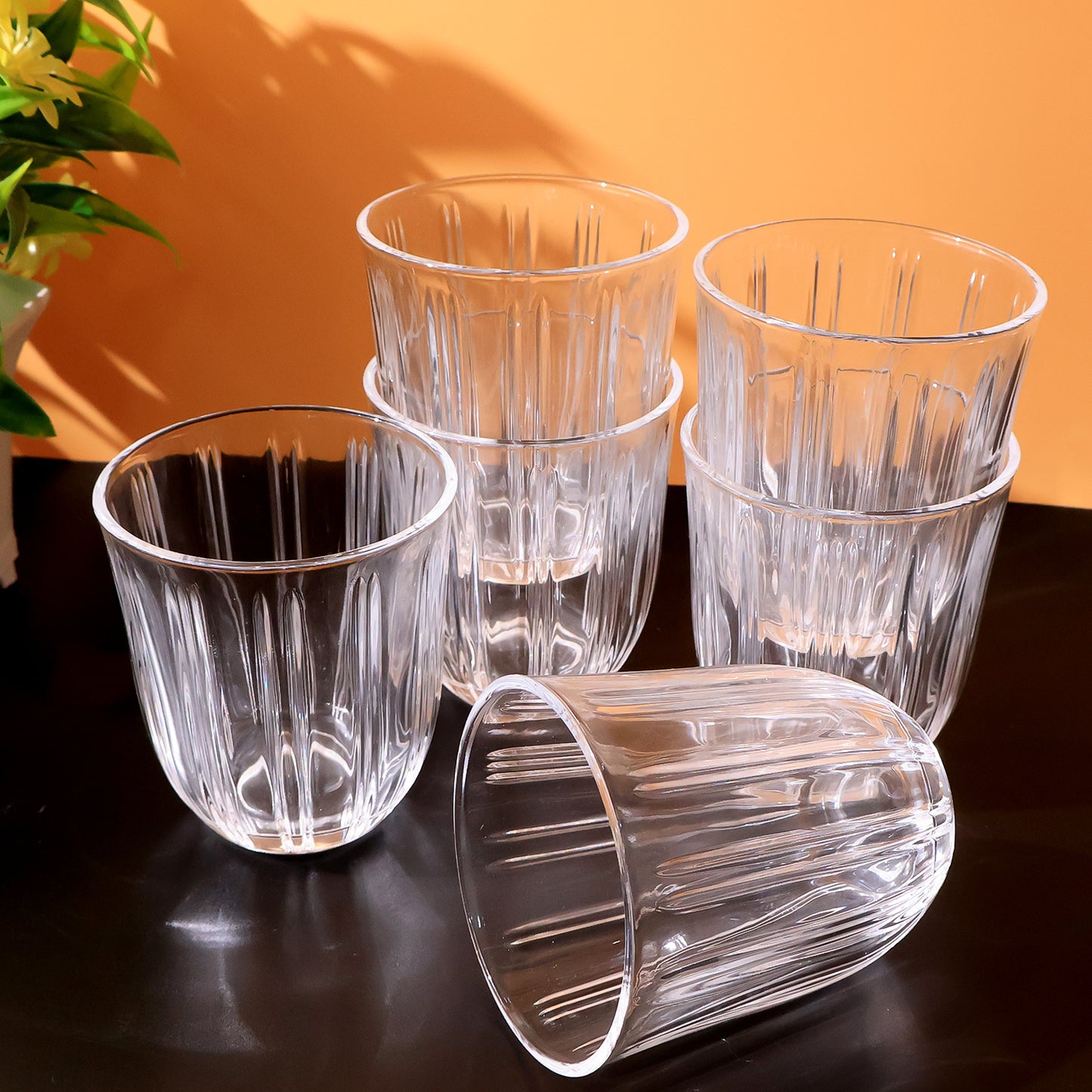 Premium Transparent Glass Tumbler Set (256Ml  6 Pc)