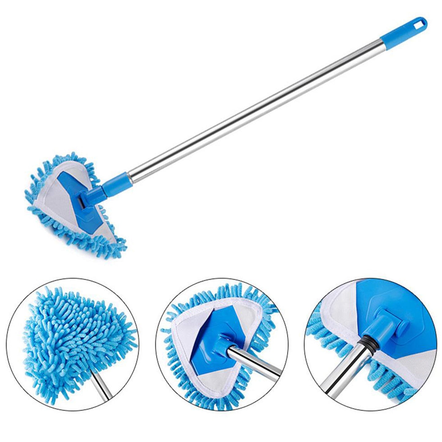 Stainless Steel Road Adjustable Triangle Mop Used For Cleaning Dusty And Wet Floor Surfaces And Tiles.