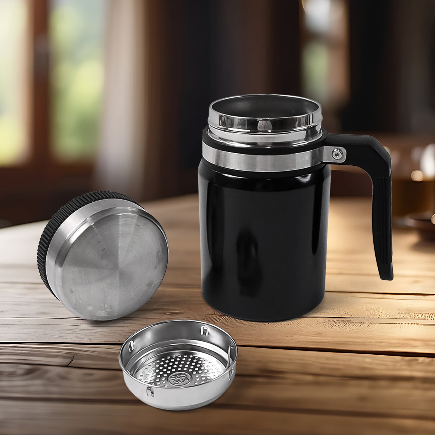 Stainless Steel Vacuum Cofee Cup With Non Slip Scalding (600Ml Approx)