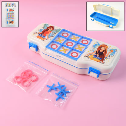 Kids Pencil Box With Built-In Tic Tac Toe Game