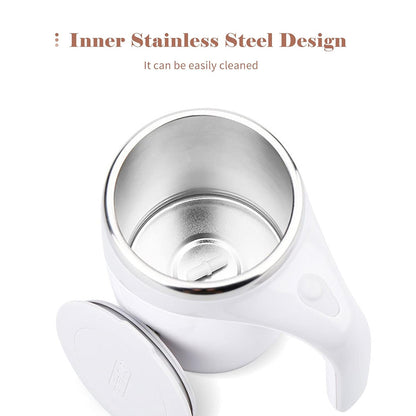 Stirring Coffee Mug  Magnetic Stirring Coffee Cup  Stainless Steel Mug For Milk  Travel Mixing Cup  Self Stirring Coffee Mug Suitable For Coffee Milk Hot Chocolat  Battery Operated ( Battery Not Included )