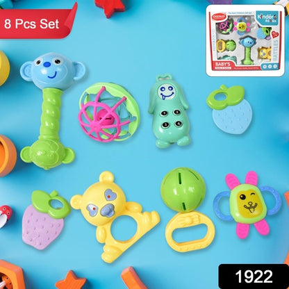 Kinder Rattles Classic Store Plastic Non-Toxic Shake And Grab Ball Baby Rattles  Teethers (8 Pcs Set)
