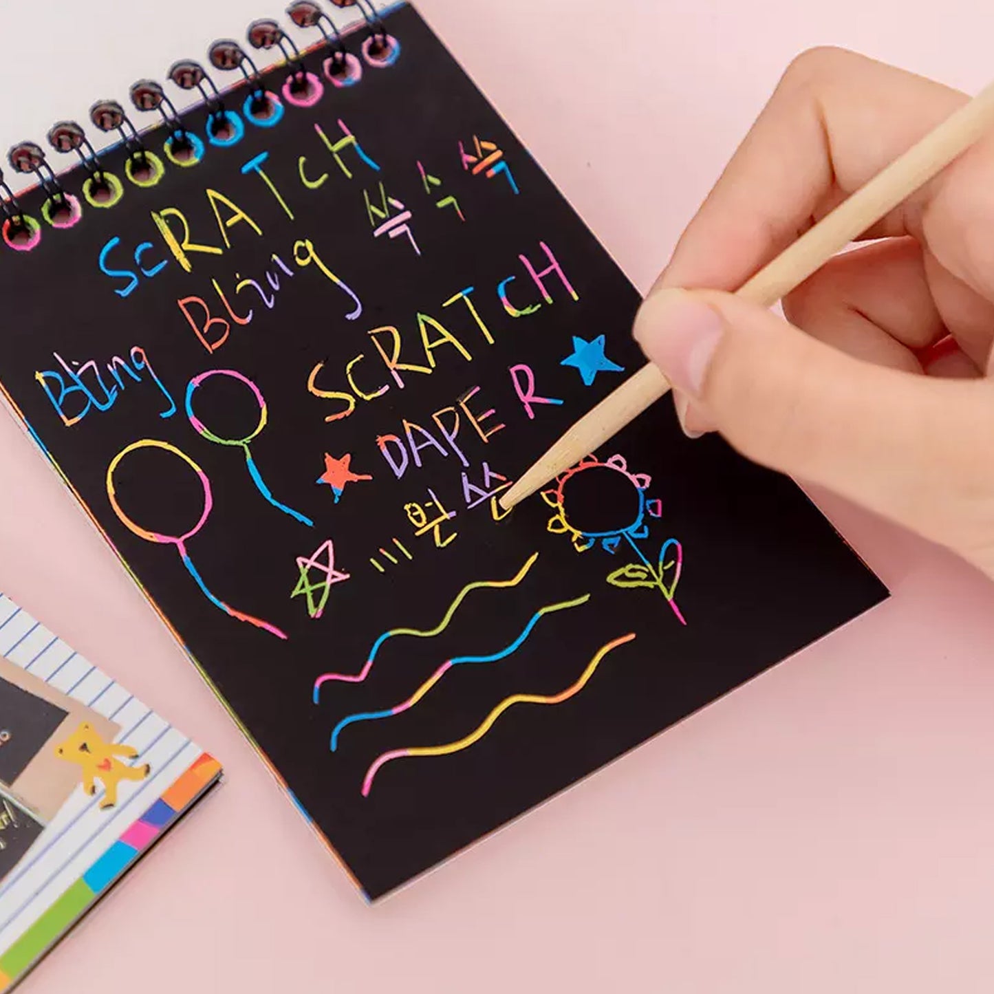 Crafts Rainbow Art Scratch Paper Book Sheets 10 Page  ( Pack Of 1 )