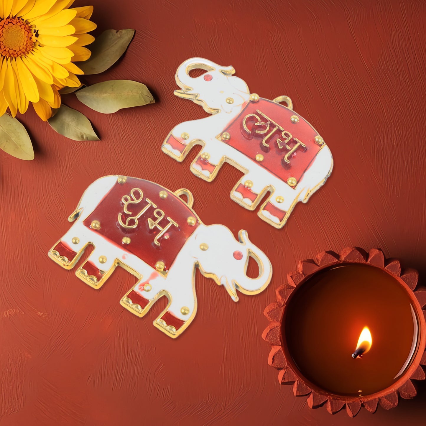 Shubhlabh Elephant Decorative Wall Hangings (2 Pc)
