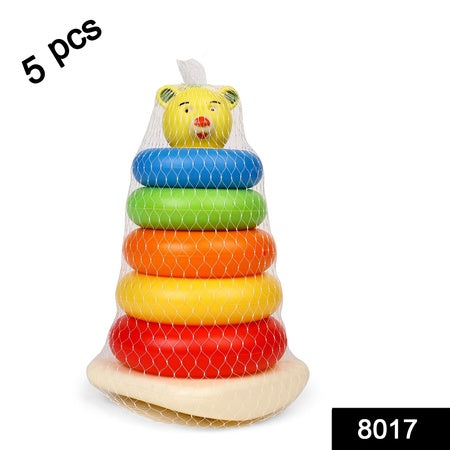 Plastic Baby Kids Teddy Stacking Ring Jumbo Stack Up Educational Toy 5Pc