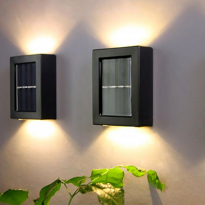 Solar Wall Lights Small Fence Lights Solar Powered Up Down Led Porch Light Garden Lights Outdoor Solar Landscape Lights Waterproof Light (1 Pc)