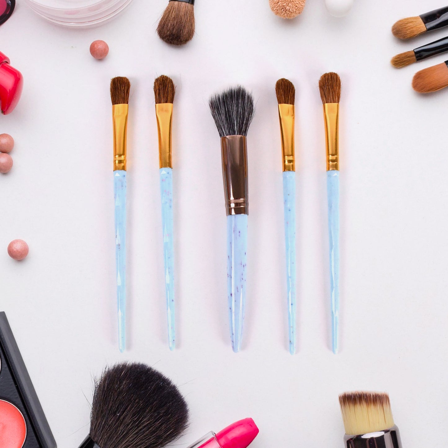 5Pcmakeup Brush Tools Kit (5 Pcs Set  Mix Color)