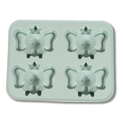 Silicone Cartoon Shape 4 Grid Ice Cube Tray Ice Cube Molds Trays Small Cubes Tray For Fridge Flexible Silicon Ice Tray (1 Pc)
