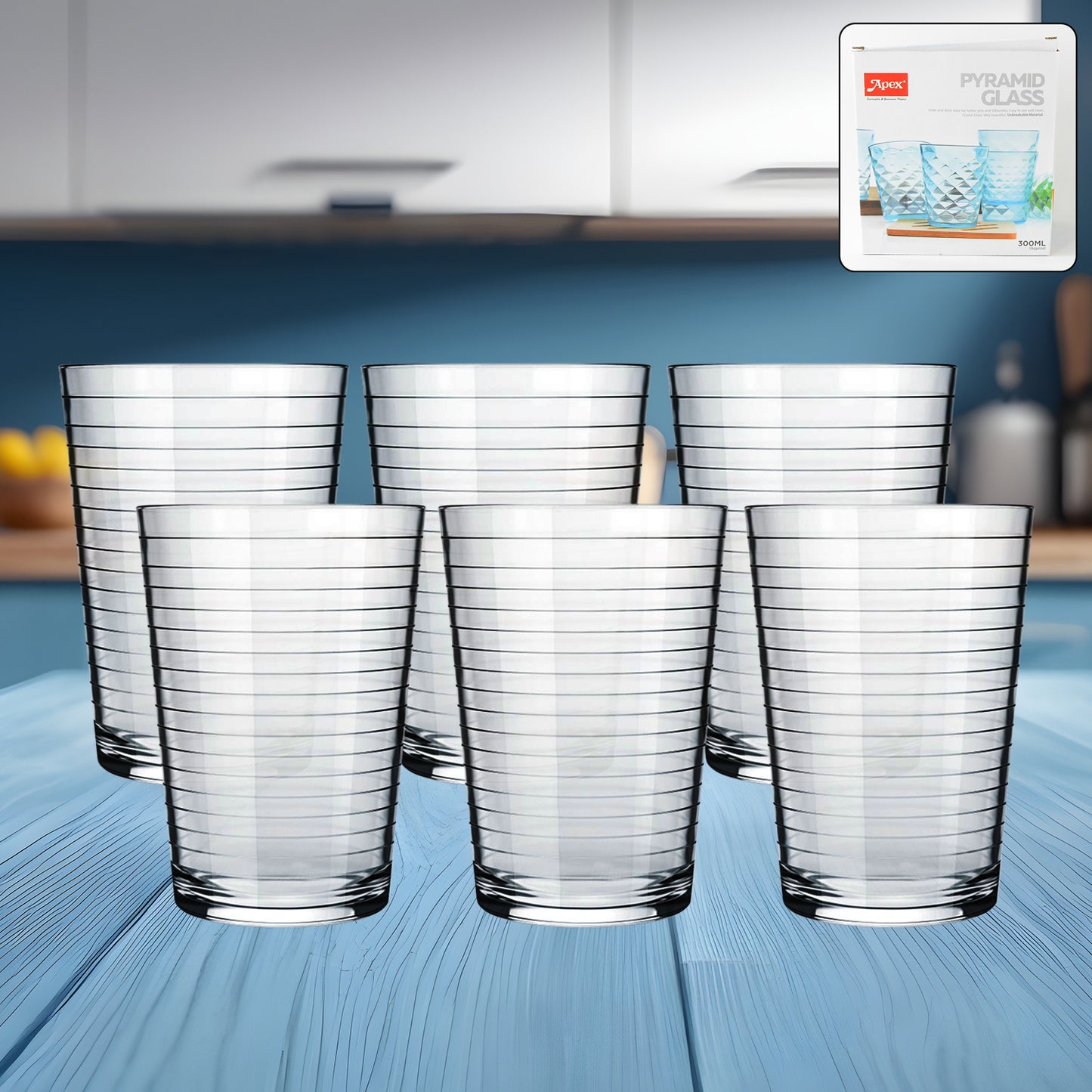 Apexpyramid Ringo Plastic Glass  300Ml Approx  Durable Crystal-Clear Tumbler