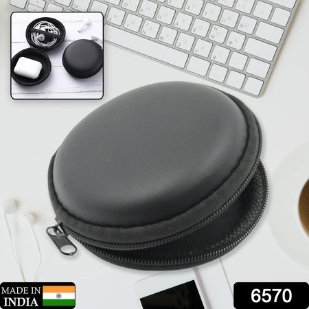 Earphone Carrying Cute Case Round Pocket Pouch For Headphone Data Cable Coins Airpods Pendrive Earphone Case Organizer Perfect Return Gift (Mix Design 1 Pc)