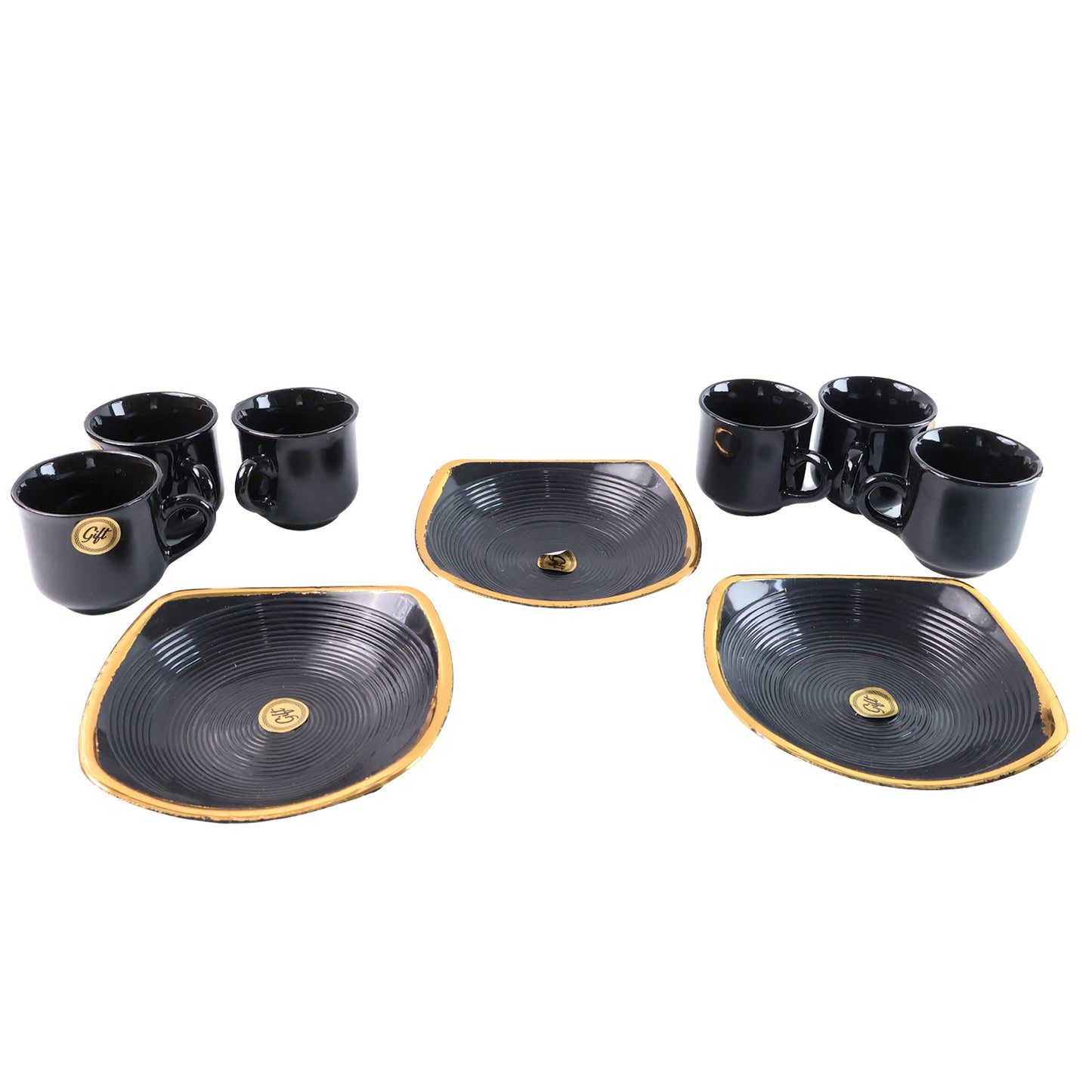 Sweet Buzz Ceramic Tea  Cups  Mug Set With Seashell Shape Serving Bowl Milk Cup Coffee Cup Tea Cup Breakfast Cup Drinking Mug Or Outdoor For Household Gift For Birthday Wedding Party (8 Pcs Set)