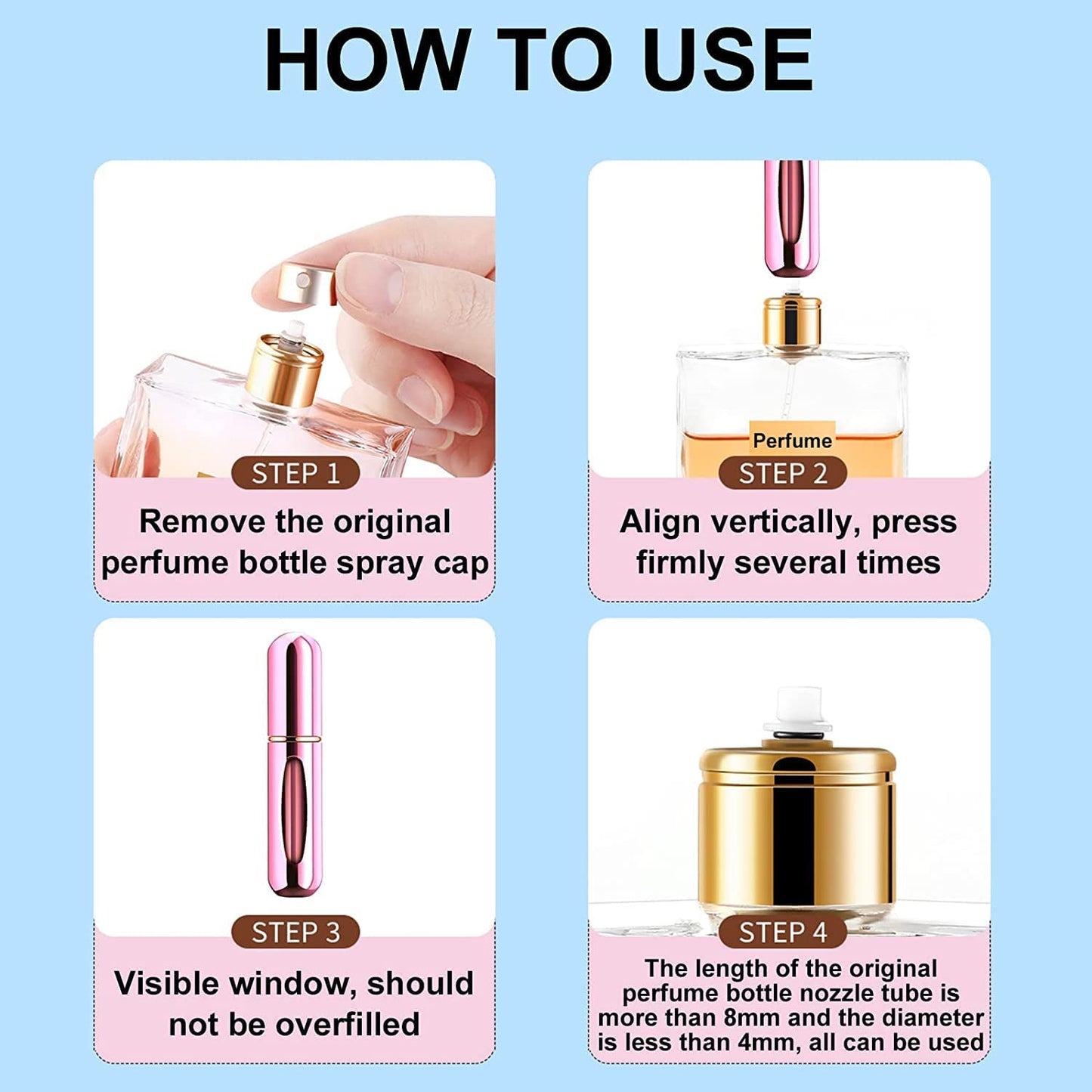 Miniportable Perfume Empty Spray Bottle (1 Pc  Mix Color)