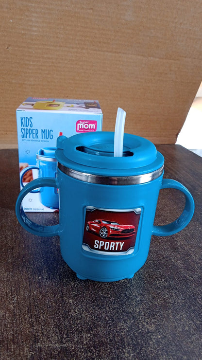 Kidssporty Sipper Mug With Straw And Dual Handles Approx 300Ml (1 Pc)