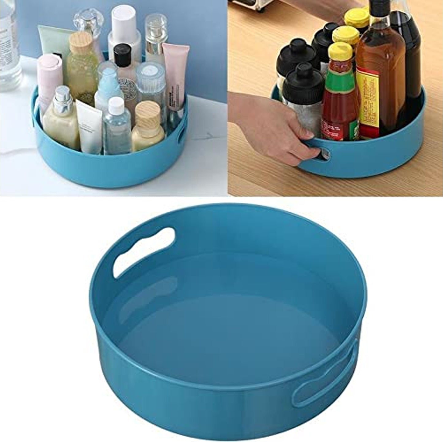 360 Degree Rotating Kitchen Organizer Trolley For Storage  Revolving Tray  Turntable Dining Table Organizer