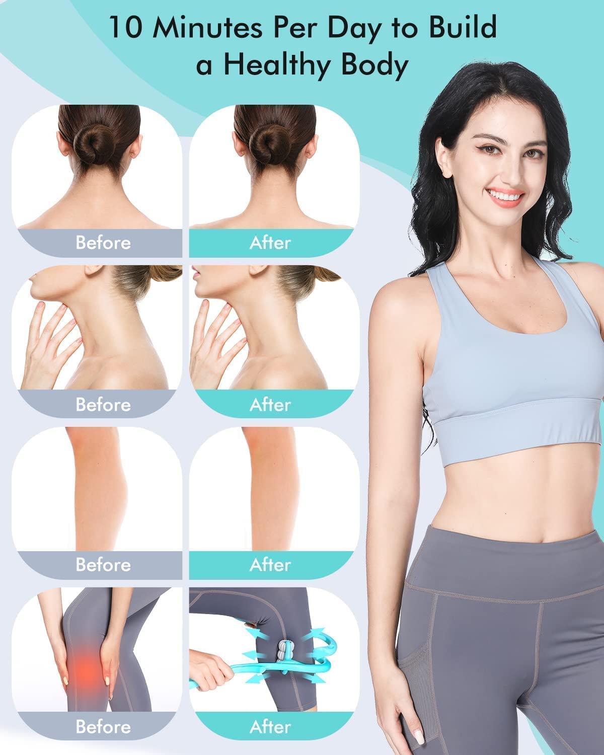 Neck Shoulder Massager 13.5X7.08In Portable Relieving The Back For Men Relieving The Waist Women