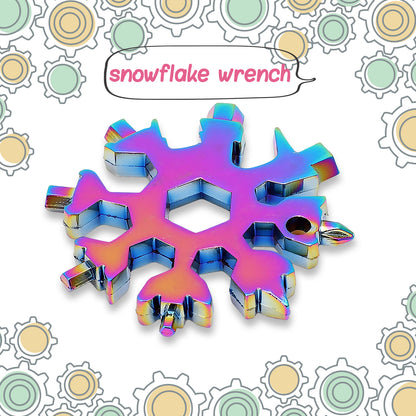 Durable  Portable 18 In 1 Snowflake Multi-Tool Snowflake Bottle Opener Flat Phillips Screwdriver Kit Wrench