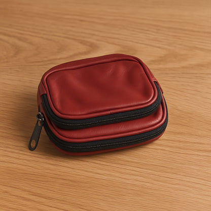Premium Leather Zippered Card Holder  Accessories Case