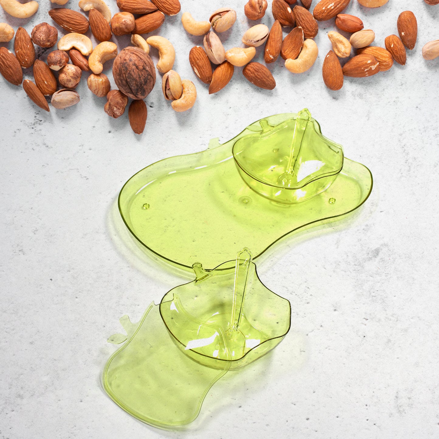 Apple Shape 2Piece Serving Set Of Bowl With Spoon  Tray. Dinnerware Serving Snacks  Pickle