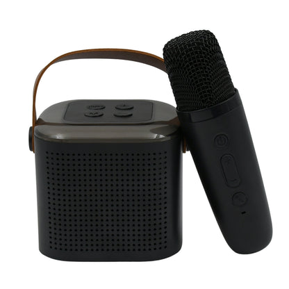 Wireless Speaker Microphone Set Rgb Light Support Memory Card Portablekaraoke Machine Perfect  For Travel Tv
