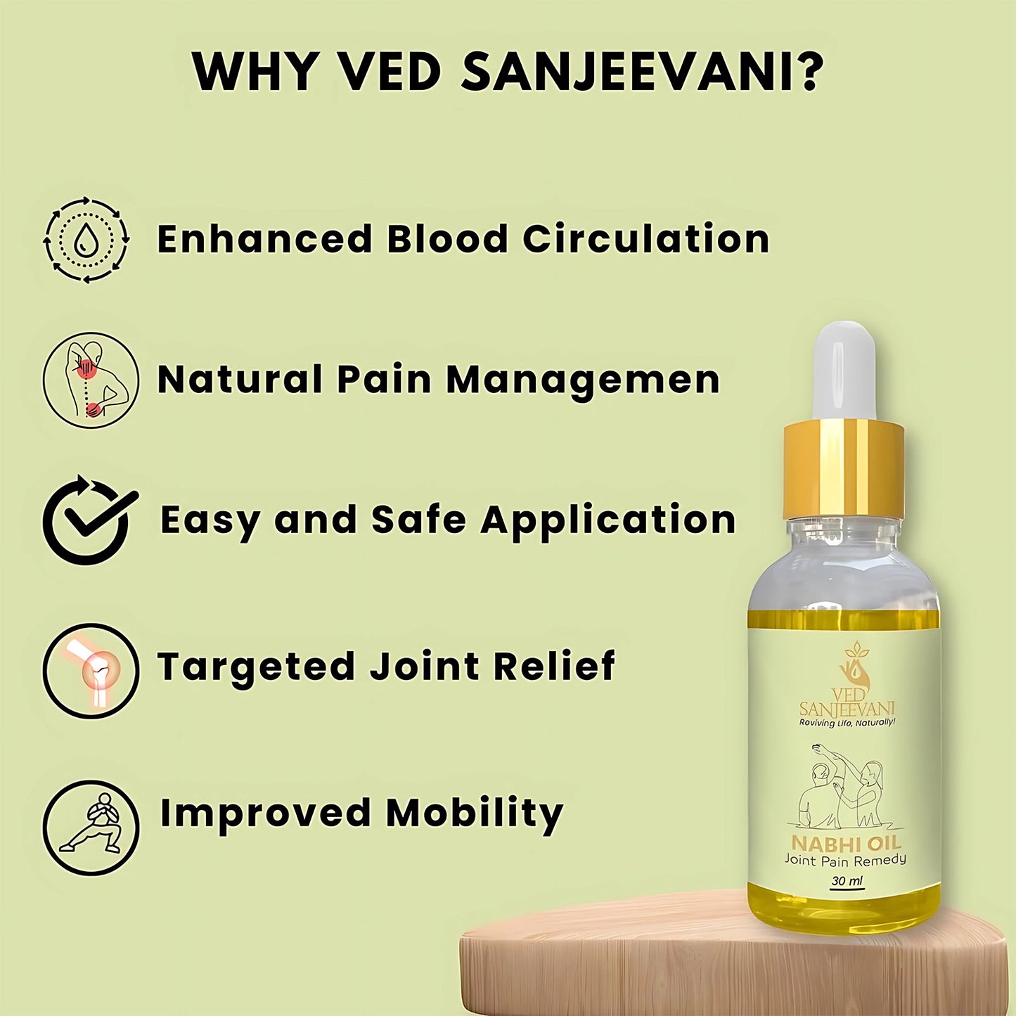 Ved Sanjeevani Nabhi Oil For Joint Pain Relief (30Ml  1 Pc)