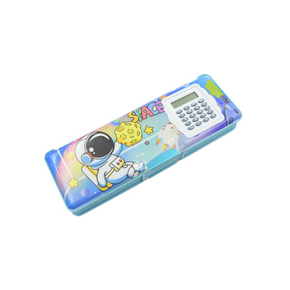 Double Sided Magnetic Geometry Box Pencil Box With Calculator For Boys Art Plastic Pencil Box  For Girls And Boys