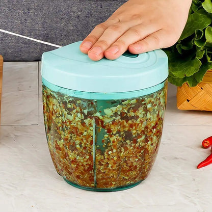6 Blade 2In1 Manual Food Chopper Compact  Powerful Hand Held Vegetable Chopper (1000Ml)