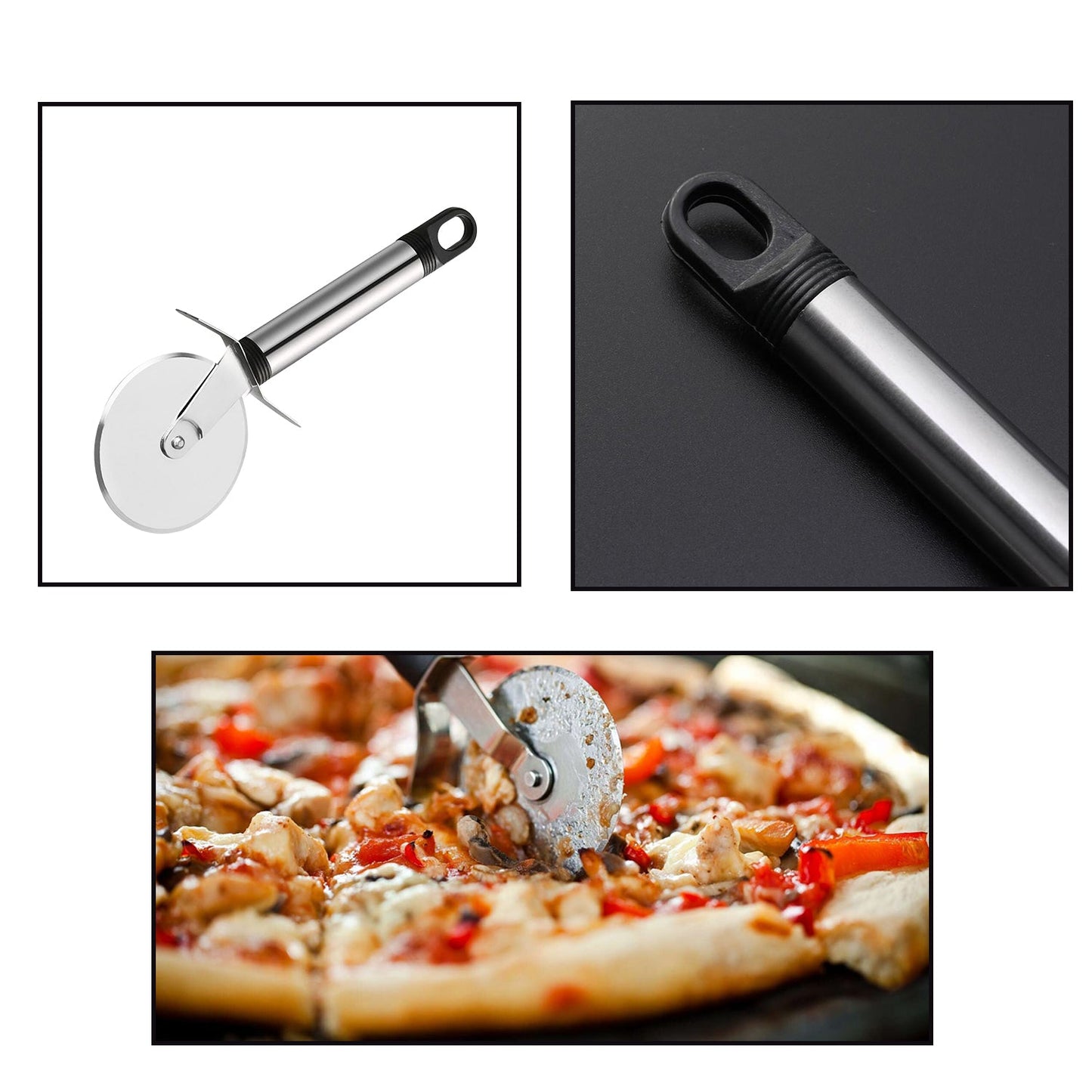Stainless Steel Pizza Cutter Pastry Cake Slicer Sharp Wheel Type
