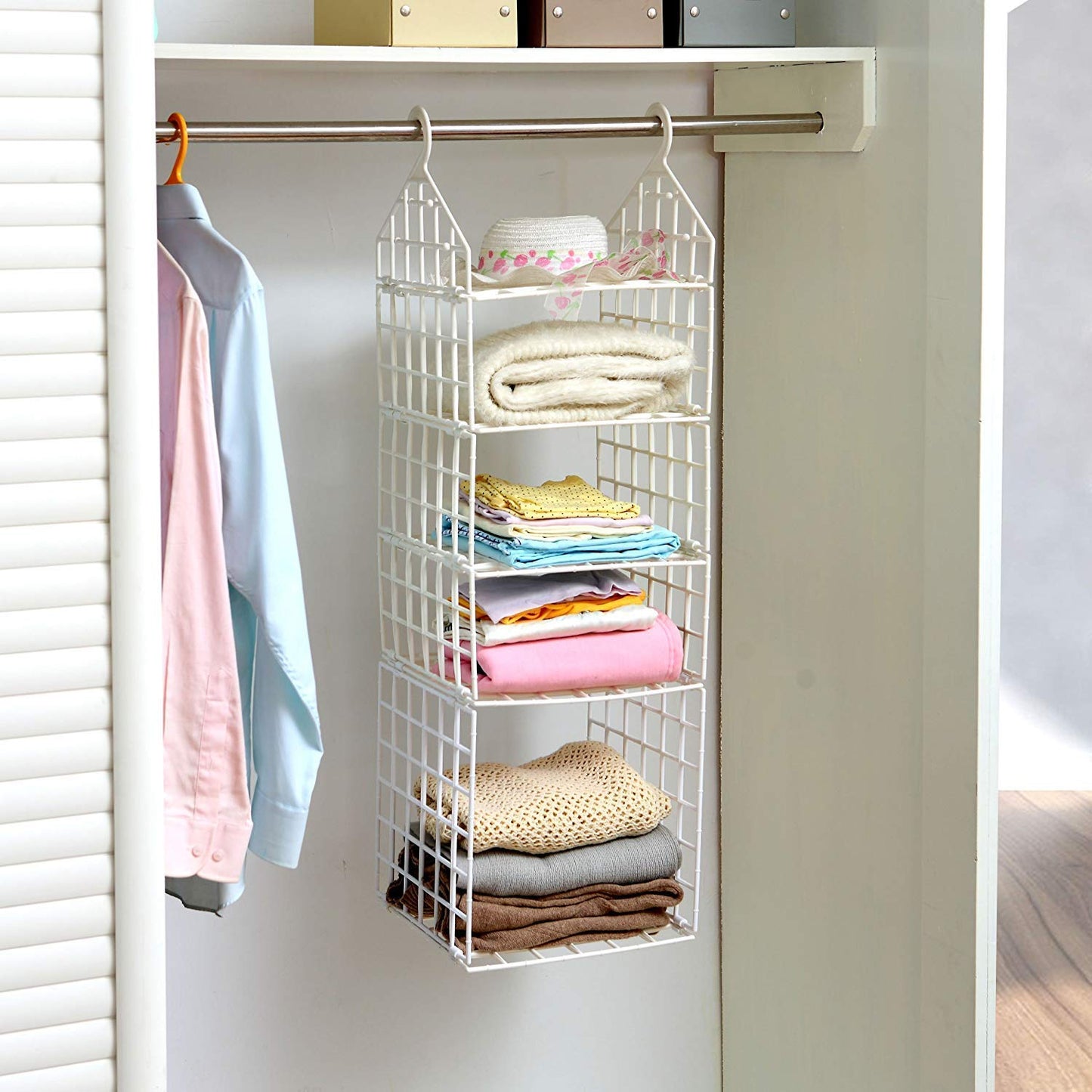 Multipurpose 5 Layer Folding Clothes Storage Rackscloset For Students Wardrobe Shelves Socks Scarf T-Shirt Etchanging Organizer Storage Holders  Racks