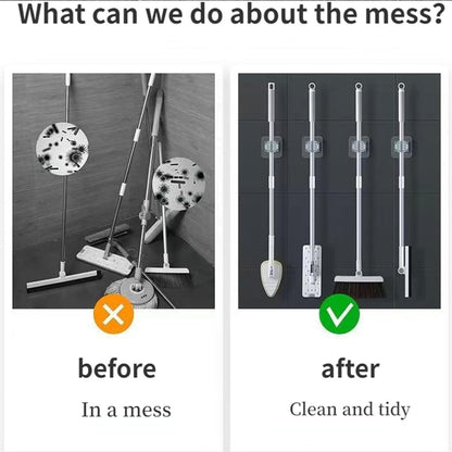 Self-Adhesive Mop And Broom Holder Clips (6 Pc Set)