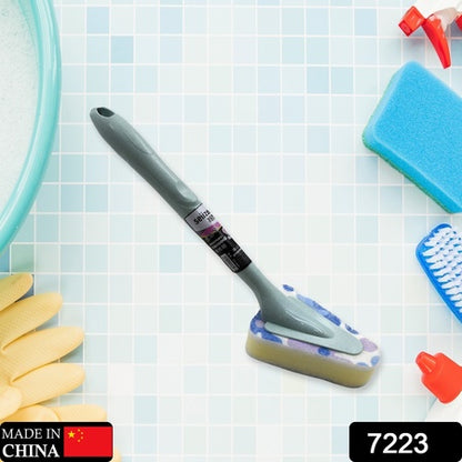 Cleaning Supplies Kitchen Handle Universal Triangular Sponge Multifunctional Bathroom Brush Long Handle Kitchen  Dining  Bar