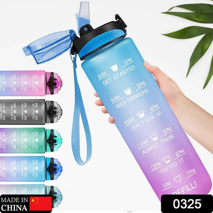 Motivational Water Bottle With Straw  Time Marker Bpa-Free Tritan Portable Gym Water Bottle Leakproof Reusable Special Design For Your Sports Activity Hiking Camping