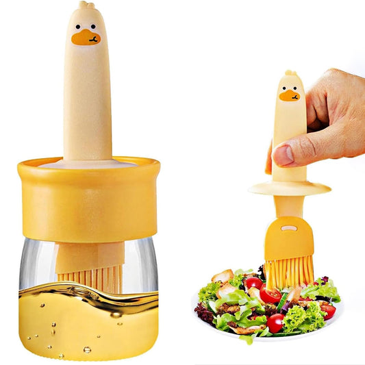 2 In1 Oil Dispenser Bottle With Silicone Basting Brush (1 Set)