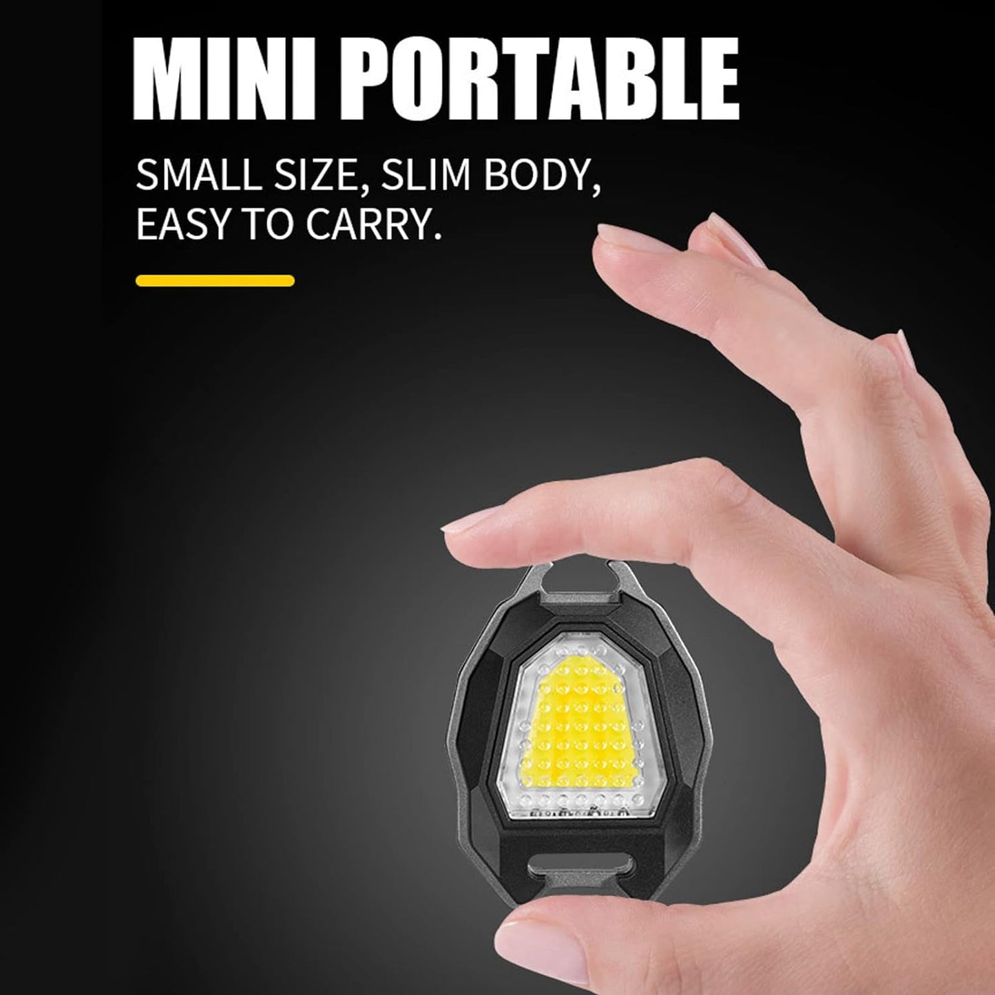 Portable Triangular Shaped Emergency Camping Flashlight With Cigarette Lighter Lumens Rechargeable Waterproof Portable Led Light Camping Keychain 6Lighting Modes With Strong Magnet 3 Color Lighting For Travel Camping Walking