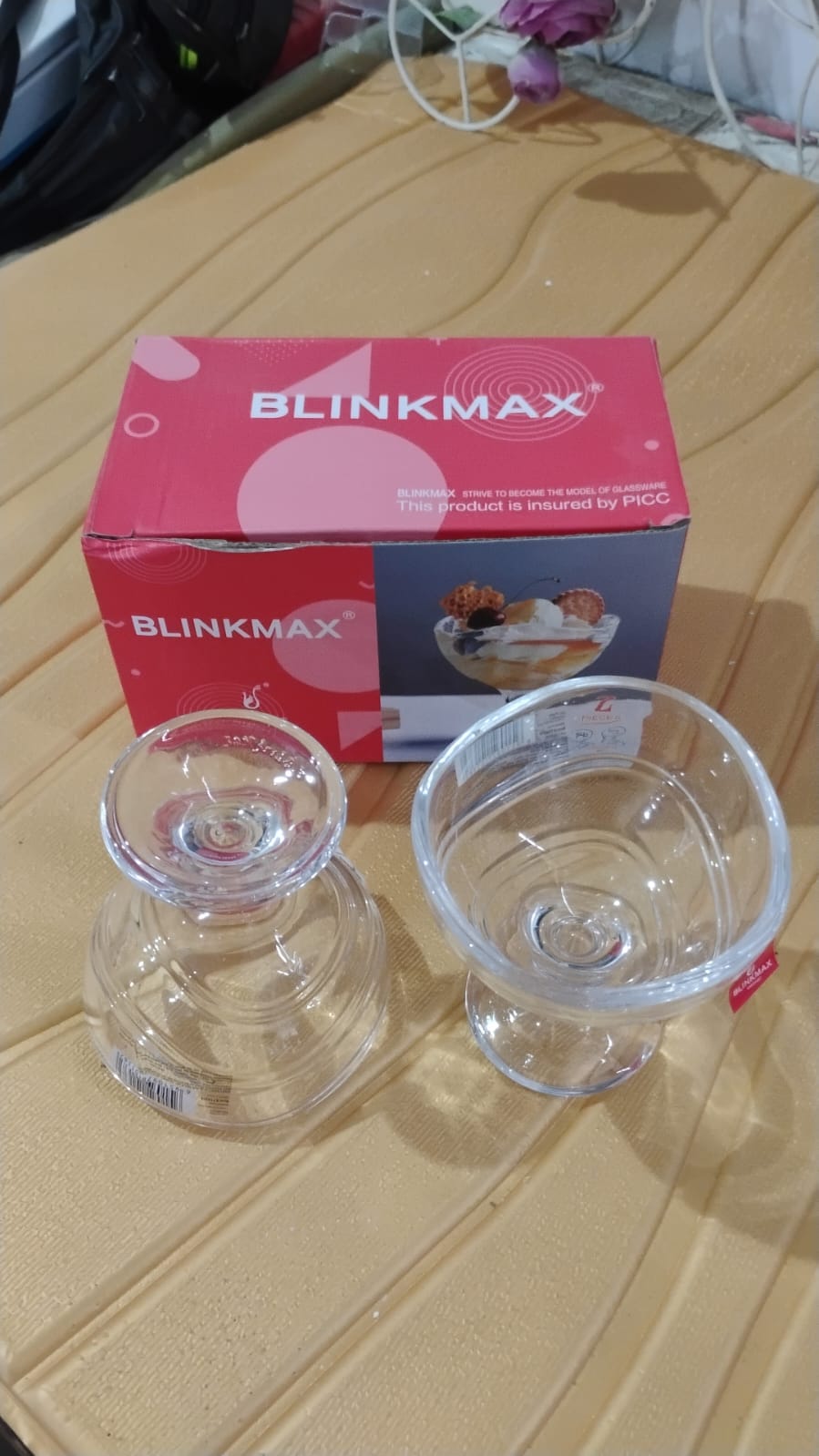 Glassfooted Dessert Bowl Ice Cream Cup (2 Pcs Set)