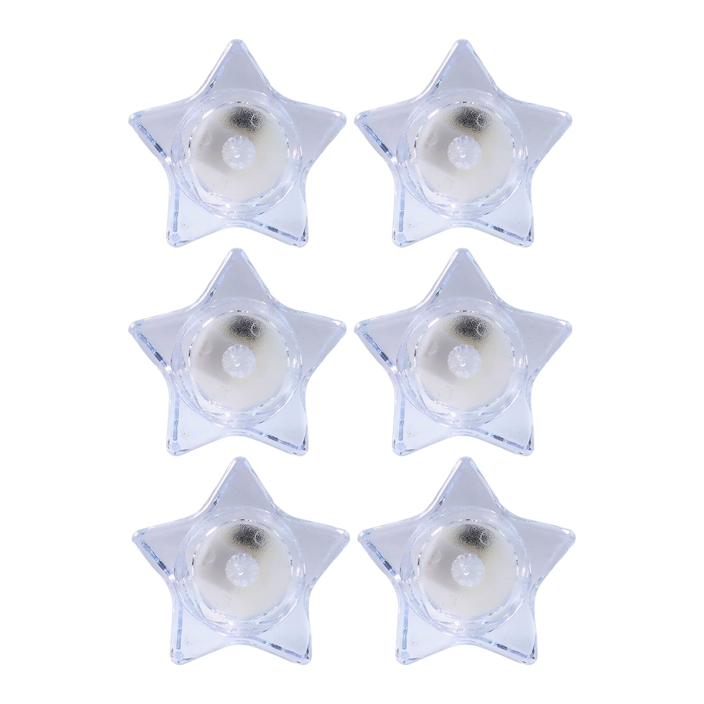 Flameless Star-Shaped Led Candles (6 Pc  Set)